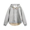 Fake Two-Piece Cardigan Zip-Up Hoodie