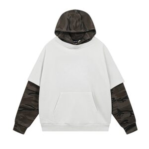 Camouflage Faux Two Piece Hoodie